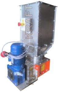 Press cake crushing machine for oil press residues, oil cake processing and feed production and biomass processing, made in Germany, pre-milling press cake, crushing press cake