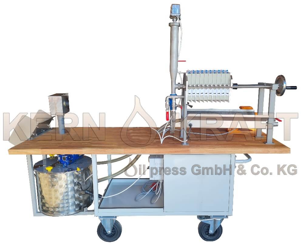 Mobile oil press trolley with chamber filter press KKF200/10-2 without oil press unit
