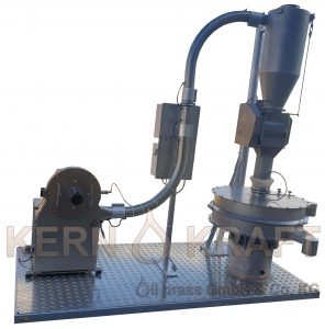 Ultra micro Fine grinding mill for flour production, spices, protein production and cocoa grinding, large pin mill system with screening machine, Hosokawa Alpine, Treffler, Gotic, Netzsch grinding, press cake milling and screening